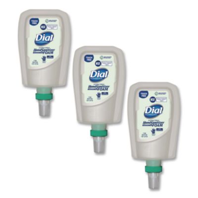 Dial Professional Antibacterial Foaming Hand Sanitizer Refill for FIT Touch Free Dispenser, 1 L Bottle, Fragrance-Free, 3/Carton (16694)