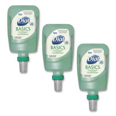 Dial Professional Basics Hypoallergenic Foaming Hand Wash Refill for FIT Manual Dispenser, Honeysuckle Scent, 1.2 L, 3/Carton (16714)