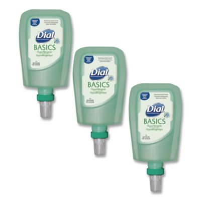 Dial Professional Basics Hypoallergenic Foaming Hand Wash Refill for FIT Touch Free Dispenser, Honeysuckle Scent, 1 L, 3/Carton (16722)