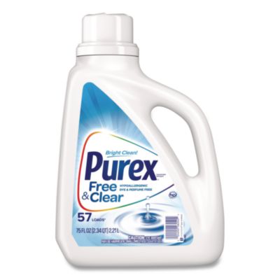 Purex Free and Clear Liquid HE Laundry Detergent, Unscented, 75 oz Bottle (2420006040EA)
