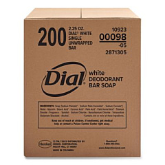Dial Professional Antibacterial Deodorant Bar Soap, Clean Fresh Scent, 2.5 oz, 200/Carton (00098)