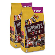 Hershey's Chocolate Miniatures Party Pack Assortment, 35.9 oz Bag, 2 Bags/Carton (24600403)