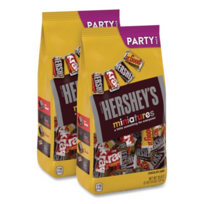 Hershey's Chocolate Miniatures Party Pack Assortment, 35.9 oz Bag, 2 Bags/Carton (24600403)