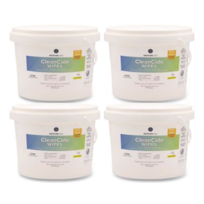 Wexford Labs CleanCide Disinfecting Wipes, 1-Ply, 8 x 5.5, Fresh Scent, White, 400/Tub, 4 Tubs/Carton (3130B400DCT)