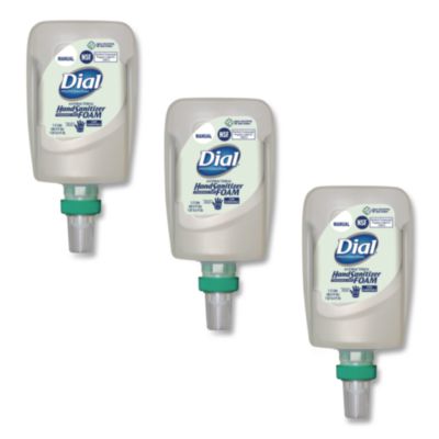 Dial Professional Antibacterial Foaming Hand Sanitizer Refill for FIT Manual Dispenser, 1.2 L Bottle, Fragrance-Free, 3/Carton (19038)