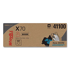 WypAll X70 Cloths, Flat Sheet, 16.6 x 14.9, White, 300/Carton (41100)