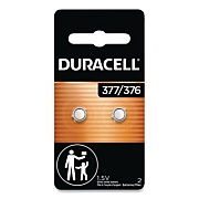 Duracell Button Cell Battery, 376/377, 1.5 V, 2/Pack (D377B2PK)