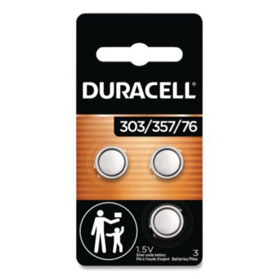 Duracell Button Cell Battery, 303/357, 1.5 V, 3/Pack (DU3033573PK)
