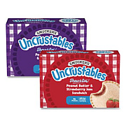 Smucker's UNCRUSTABLES Peanut Butter and Grape Jelly/Peanut Butter and Strawberry Jam, 2 oz, 10 Sandwiches/Pack, 2 Packs/Carton (90300134)