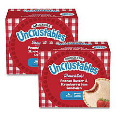 Smucker's UNCRUSTABLES Peanut Butter and Strawberry Jam, 2 oz, 10/Box, 2 Boxes/Carton (90300133)