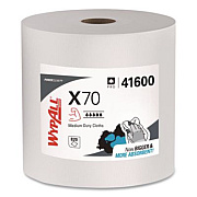 WypAll X70 Cloths, Jumbo Roll, Perforated, 12.4 x 12.2, White, 820 Towels/Roll (41600)