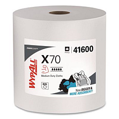 WypAll X70 Cloths, Jumbo Roll, Perforated, 12.4 x 12.2, White, 820 Towels/Roll (41600)
