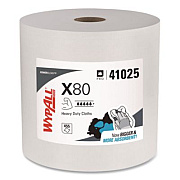 WypAll Power Clean X80 Heavy Duty Cloths, Jumbo Roll, 12.4 x 12.2, White, 455/Roll (41025)