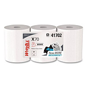 WypAll X70 Cloths, Center-Pull, 9.8 x 12.2, White, 275/Roll, 3 Rolls/Carton (41702)