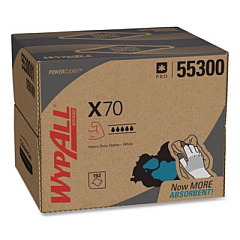 WypAll X70 Cloths, 12.5 x 16.8, White 192/Carton (55300)