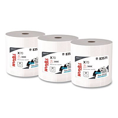 WypAll X70 Wipers in a Bucket Refills, No Bucket, 13 x 10, Unscented, White, 220/Rolls, 3 Rolls/Carton (83571)