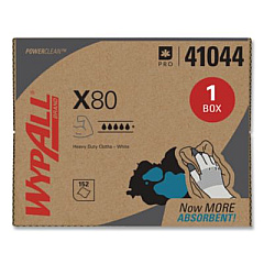 WypAll Power Clean X80 Cloths, HYDROKNIT, BRAG Box, 11.1 x 16.8, White, 152/Carton (41044)
