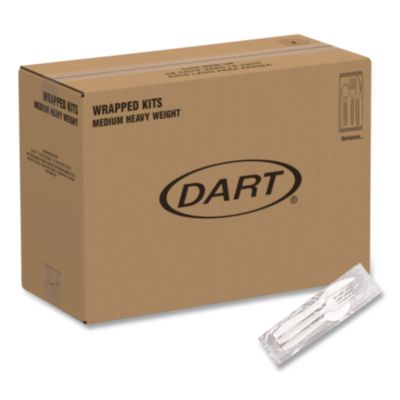 SOLO Reliance Mediumweight Cutlery Kit, Fork/Knife/Spoon, Plastic, White, 500/Carton (RSW7Z)