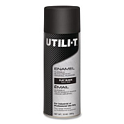 Rust-Oleum UTILI-T Spray Paint, Flat Black, 10 oz Aerosol Can, 6/Carton (387389)
