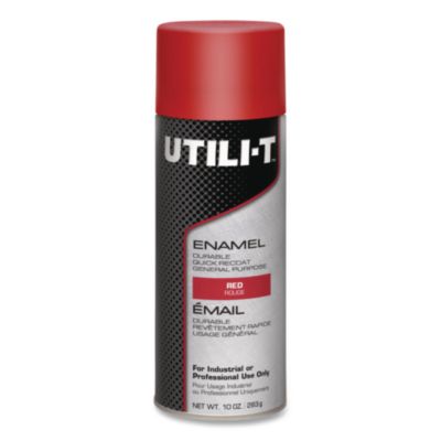 Rust-Oleum UTILI-T Spray Paint, Red, 10 oz Aerosol Can, 6/Carton (387391)
