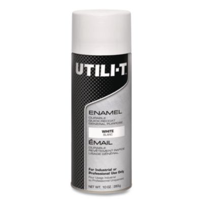 Rust-Oleum UTILI-T Spray Paint, White, 10 oz Aerosol Can, 6/Carton (387395)