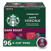 Starbucks Caffe Verona Coffee K-Cups Pack, 24/Box, 4 Boxes/Carton (011111160CT)