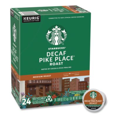 Starbucks Pike Place Decaf Coffee K-Cups Pack, 24/Box (011111161)