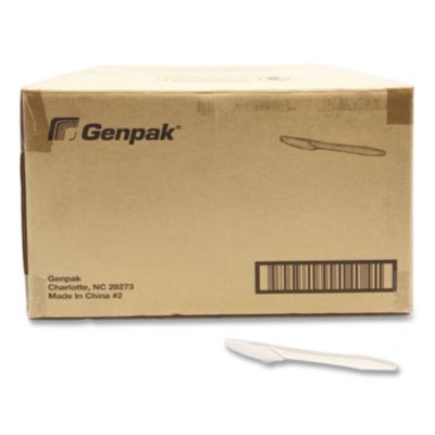 Genpak Harvest Fiber Knife, Lightweight, Plastic, White, 1,000/Carton (HSK01)
