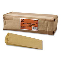 General Grocery Paper Bags for Liquor Takeout, Pint Size, 35# Basis Weight, 3.75" x 2.25" x 11.25", Kraft, 500/Bundle (LQPINT500)
