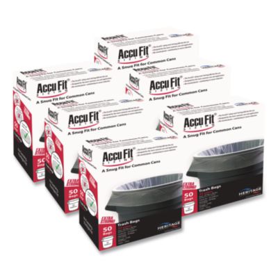 Linear Low Density Can Liners with AccuFit Sizing, 32 gal, 0.9 mil, 33" x 44", Clear, 50 Bags/Box, 6 Boxes/Carton (H6644TCRC1CT)