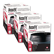 Linear Low Density Can Liners with AccuFit Sizing, 55 gal, 1.3 mil, 40" x 53", Black, 50 Bags/Box, 3 Boxes/Carton (H8053PKRC1CT)
