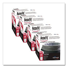 Linear Low Density Can Liners with AccuFit Sizing, 44 gal, 0.9 mil, 37" x 50", Clear, 50 Bags/Box, 4 Boxes/Carton (H7450TCRC1CT)