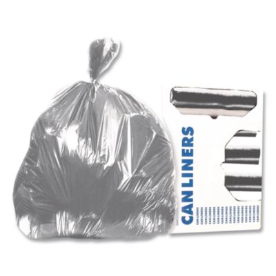 Heritage Linear Low-Density Can Liners, 45 gal, 1.7 mil, 39" x 46", Silver, 50/Carton (H7846WS)