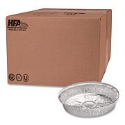 HFA Round Aluminum Containers, 32 oz, 9.03" Diameter x 1.25" h, Silver, 500/Carton (400440)