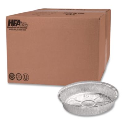 HFA Round Aluminum Container, 24 oz., 7" Diameter, Silver, 500/Carton (204700)