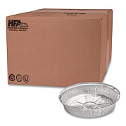 HFA Round Aluminum Container, 48 oz, 9" Diameter x 1.66" h, Silver, 500/Carton (204600)