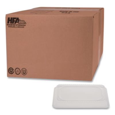 HFA Plastic Dome Lid, Rectangle, Fits 1 lb Oblong Pan 2060, Clear, 500/Carton (2060DL)