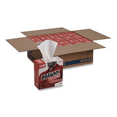 Brawny Professional Medium Duty Premium DRC Wipers, 1-Ply, 9.25 x 16.3, Unscented, White, 90/Box (2007003)