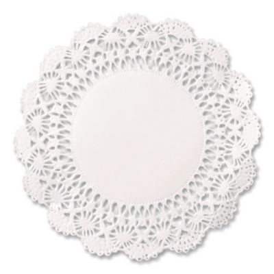 Hoffmaster Cambridge Lace Doilies, Round, 5", White, 10,000/Carton (500015)
