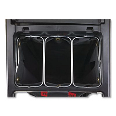 Triple Waste Wire Bag Holder for Rubbermaid Commercial Janitorial and Housekeeping Carts, 3 x 12.5 x 0.13, Steel (FG9T89L10000)