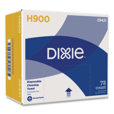 Dixie H900 Disposable Cleaning Towel, 1-Ply, 13 x 23.5, White/Blue, 72 Towels/Box (29421)