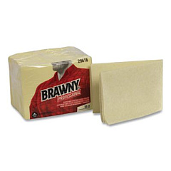 Brawny Professional Dusting Cloths, Quarterfold, 17 x 24, Unscented, Yellow, 50/Pack, 4 Packs/Carton (29616)
