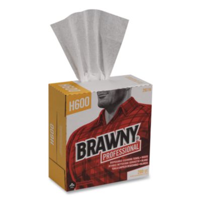 Brawny Professional Lightweight Disposable Shop Towels, 9.1 x 12.5, White, 2,000/Carton (29316CT)