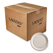 Chinet Savaday Molded Fiber Plates, Paper, 10" dia, Cream, 500/Carton (10117)