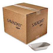 Chinet Savaday Molded Fiber Food Tray, 5 x 7, Beige, Paper, 250/Bag, 4 Bags/Carton (10403CT)