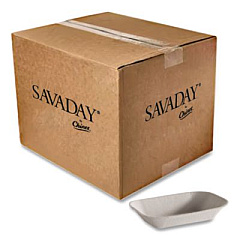 Chinet Savaday Molded Fiber Food Tray, 5 x 7, Beige, Paper, 250/Bag, 4 Bags/Carton (10403CT)