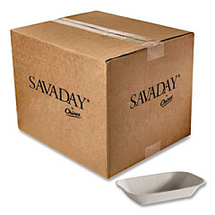 Chinet Savaday Molded Fiber Food Tray, 7 x 9, Beige, Paper, 250/Bag, 500/Carton (10405CT)