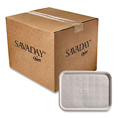 Chinet Savaday Molded Fiber Flat Food Tray, 16 x 12, White, Paper, 200/Carton (20803CT)