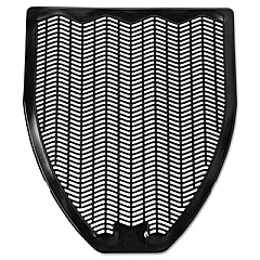 Impact Disposable Urinal Floor Mat, Shield-Shaped, Fresh Blast Scent, Black Non-Slip Perforated Surface, 17.5" x 20.38", 6/Carton (15255)