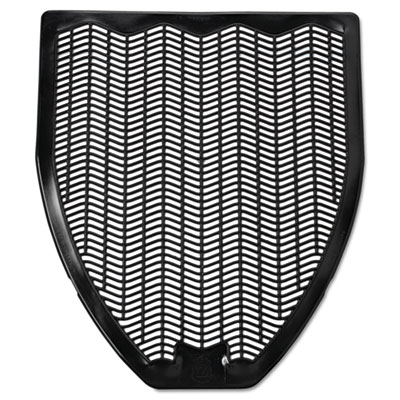 Impact Disposable Urinal Floor Mat, Shield-Shaped, Fresh Blast Scent, Black Non-Slip Perforated Surface, 17.5" x 20.38", 6/Carton (15255)
